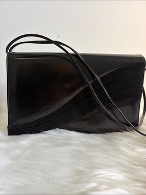 🇨🇦MASTER CRAFT Vintage Sleek Black Patent Leather Shoulder Bag